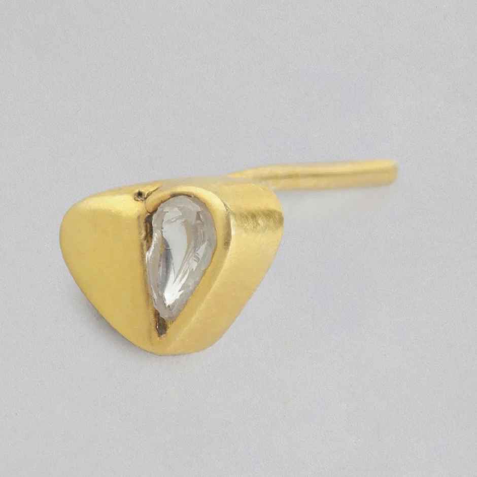 Unniyarcha 92.5 Silver Kundan Heart Earrings