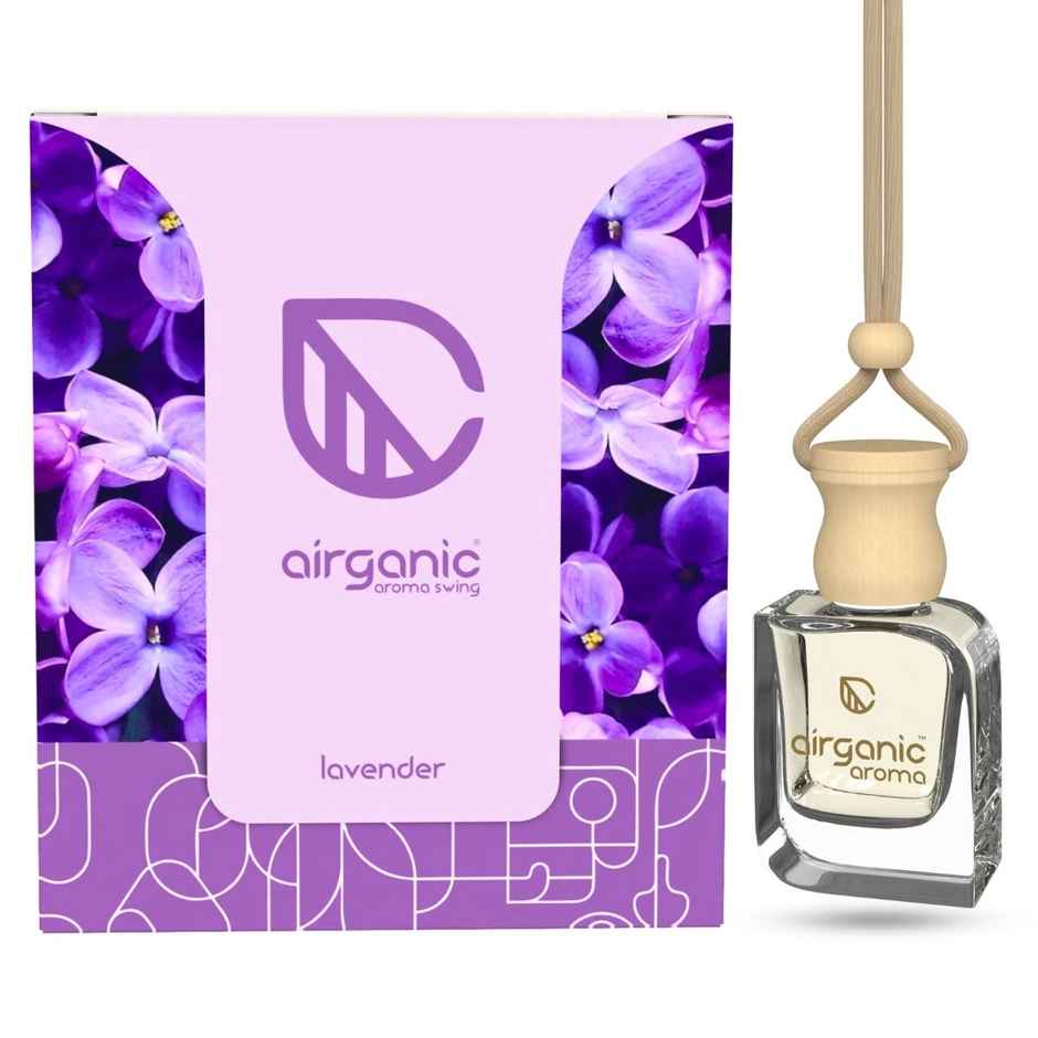 Airganic Aroma Swing Lavender Aroma With Essential Oils In Glass Bottle With Wooden Diffuser Lid