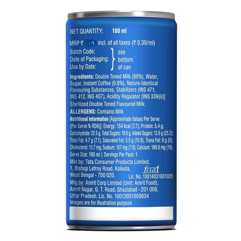 Tata Coffee Grand Ready To Drink Cold Coffee, French Vanilla, Flavoured Milk | Coffee Can