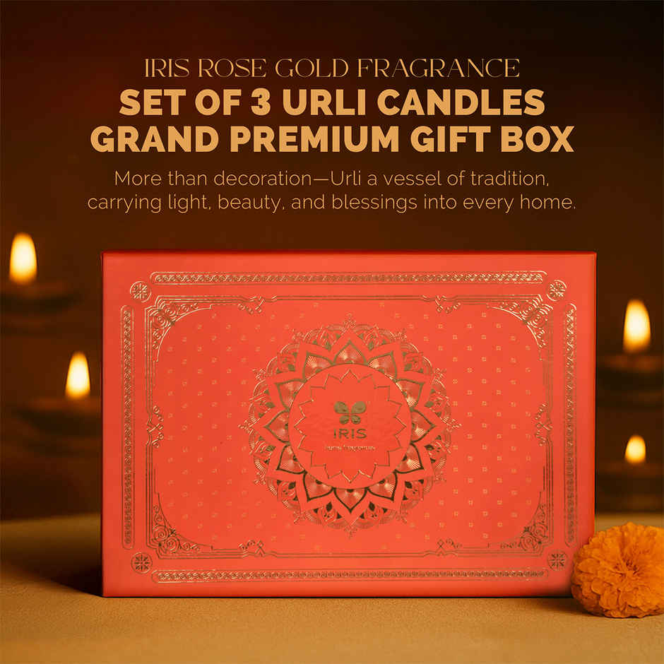 Rose Gold Fragrance | Urli Candles | Pack of 3 | Grand Premium Gift Box | Gift Hamper | Iris