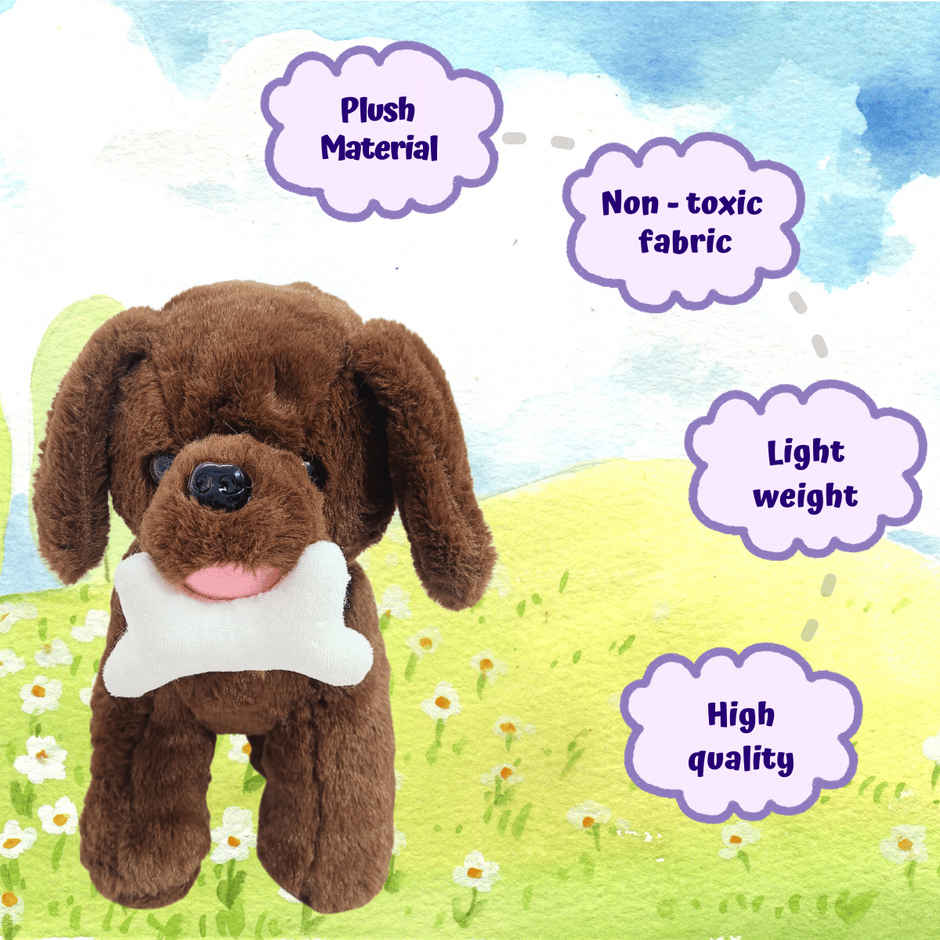 Toytales Hungry Dog 40cm |Soft Toy |Stuffed Animal Toys For Kids|Brown |Animal|For Boys
