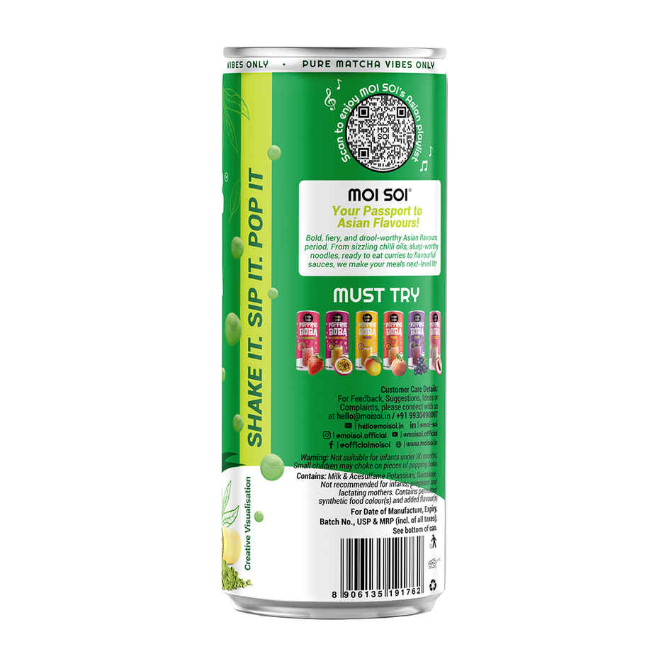 Moi Soi Matcha Flavoured Popping Boba Drink