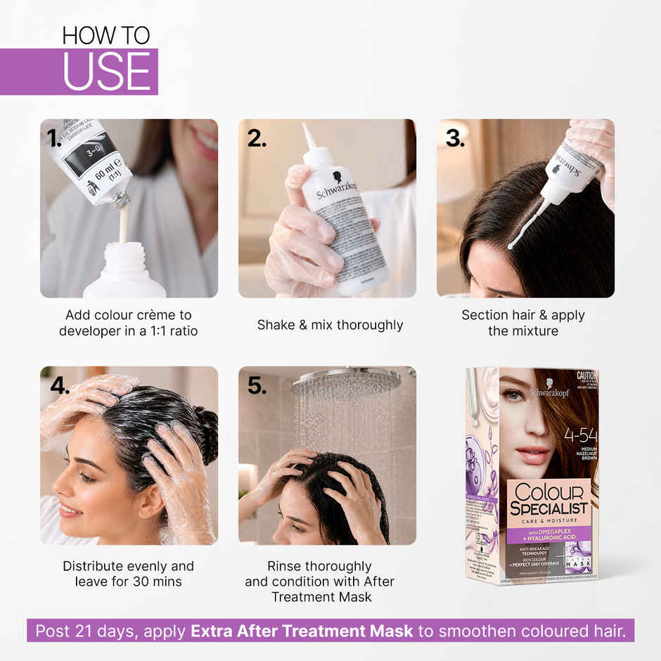 Schwarzkopf Colour Specialist Permanent Hair Colour 4-54 - Medium Hazelnut Brown