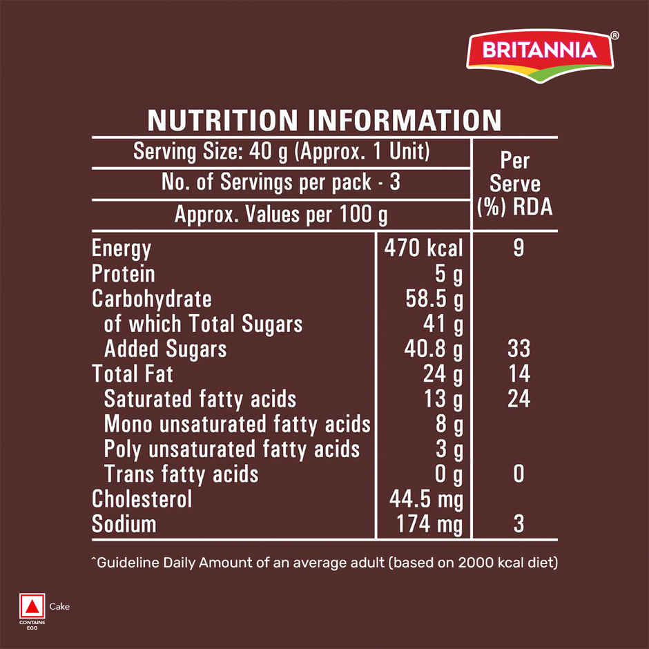 Britannia Fudge It Chocolate Brownie (With Egg) Combo