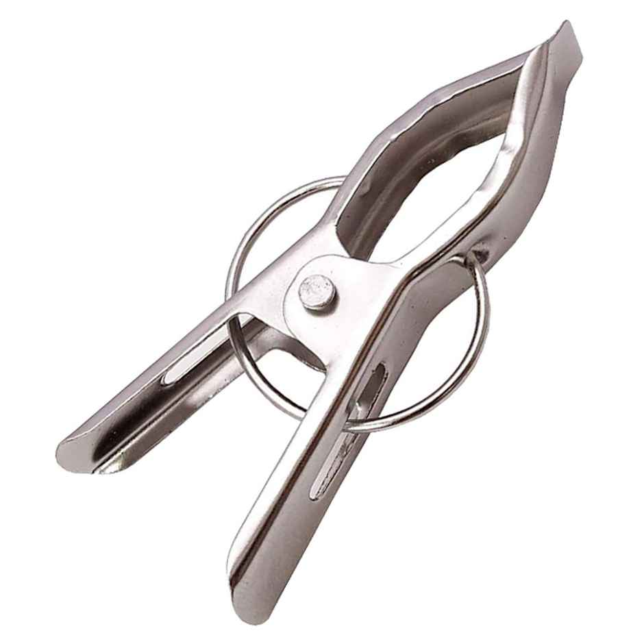 Kuber Industries Heavy Duty & Stainless Steel Hanging Cloth Drying Clips | Silver | Pack of 12