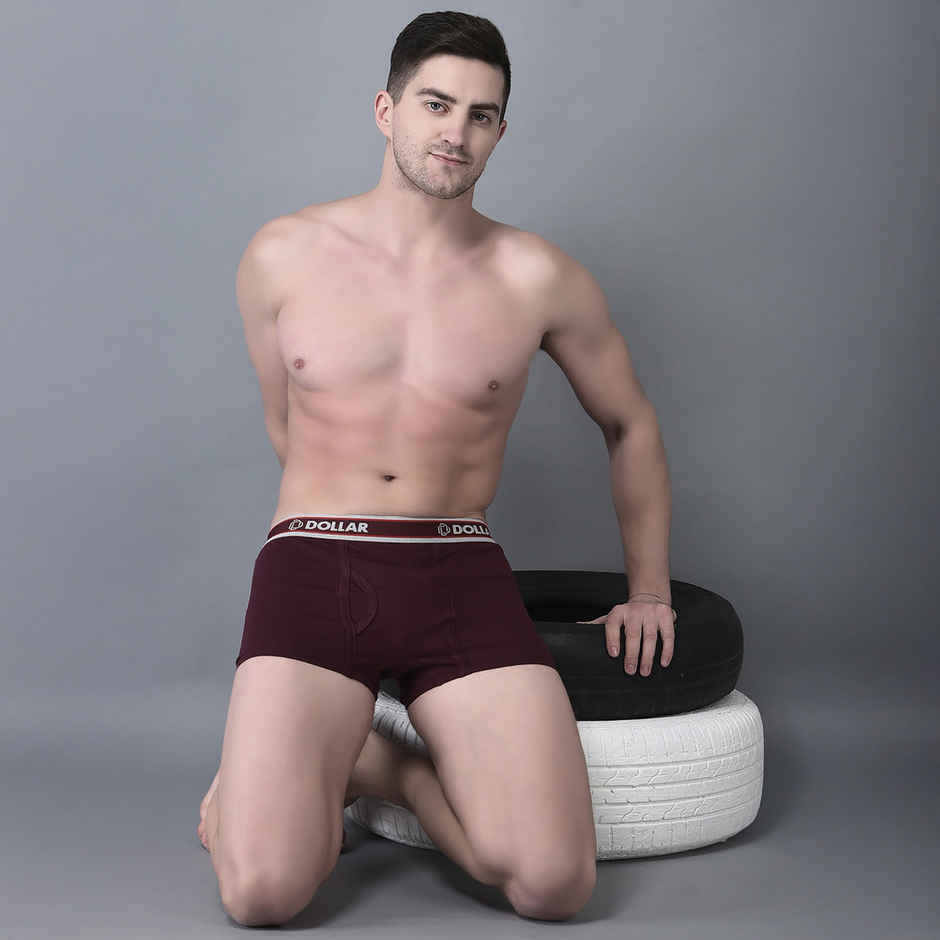 Dollar Bigboss Men's Solid Combed Trunk With Double Pouch Support | Pack Of 2 | Assorted - L