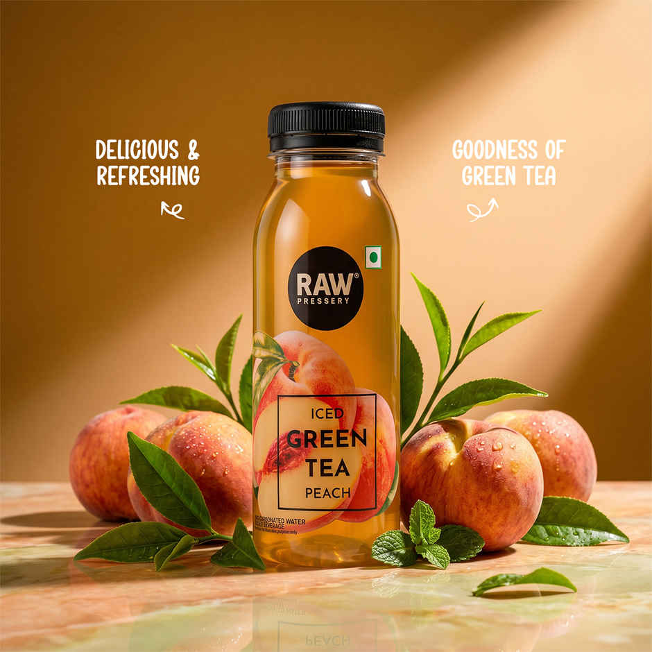 RAW Pressery Iced Green Tea  Peach  Ice Tea