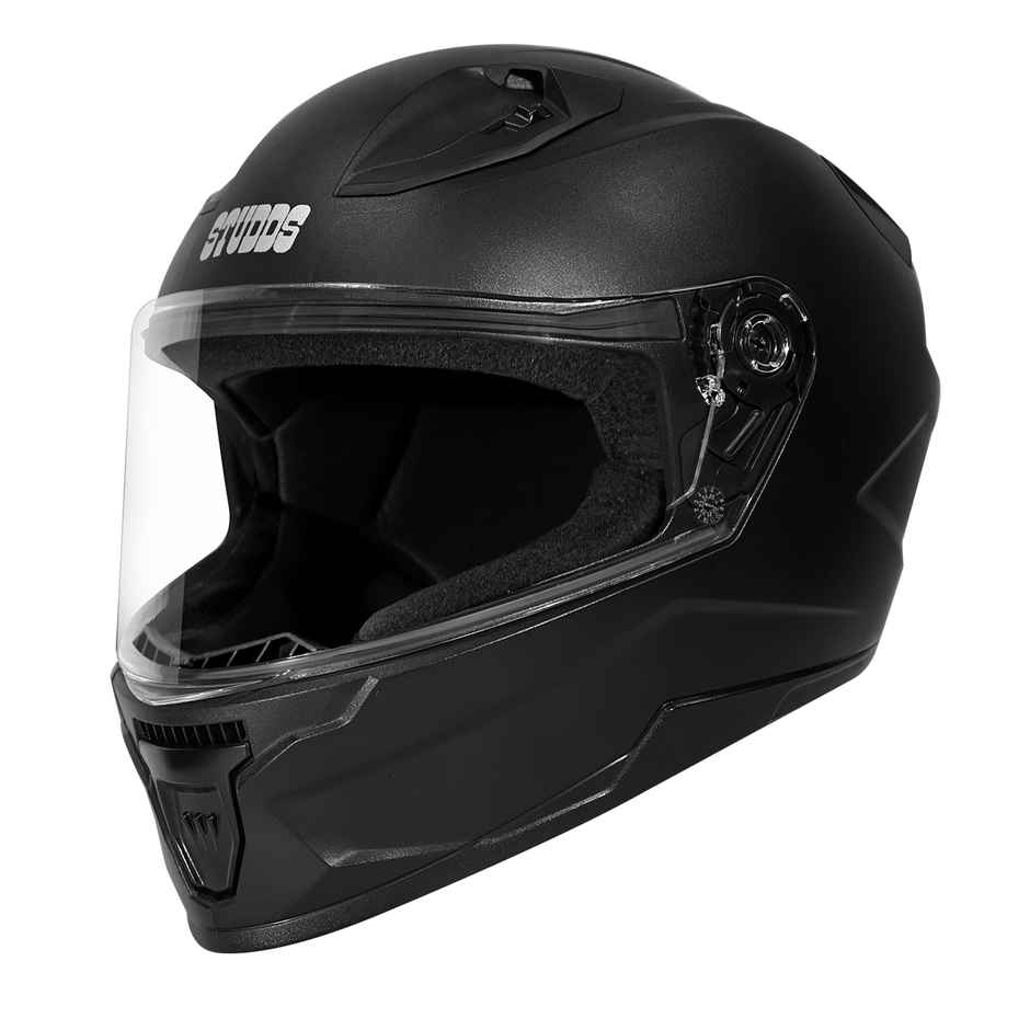 Studds Raider Street Isi Certified Full Face Helmet For Men With Clear Visor | Black - L