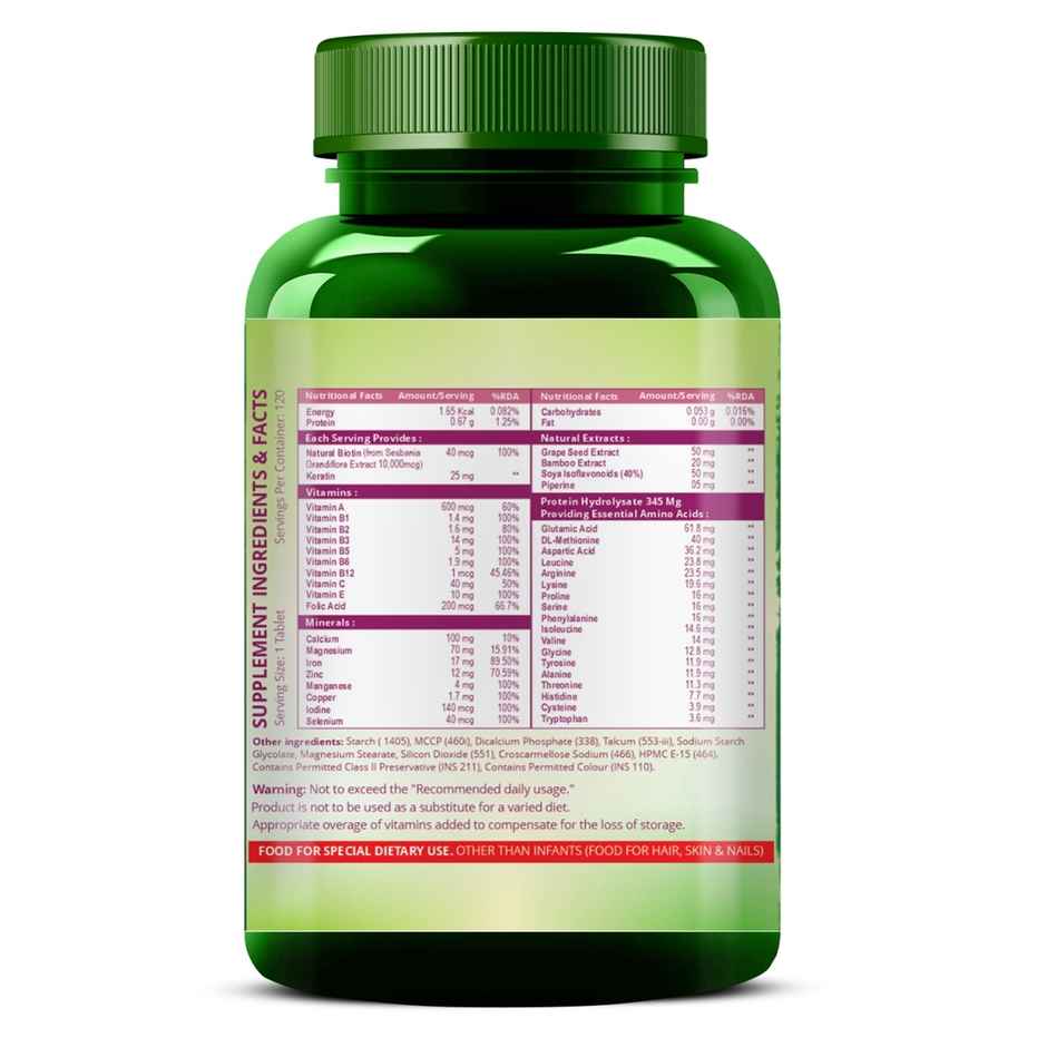 Vlado's Himalayan Organic Biotin Supplement For Men And Women 120 VEG Tablets