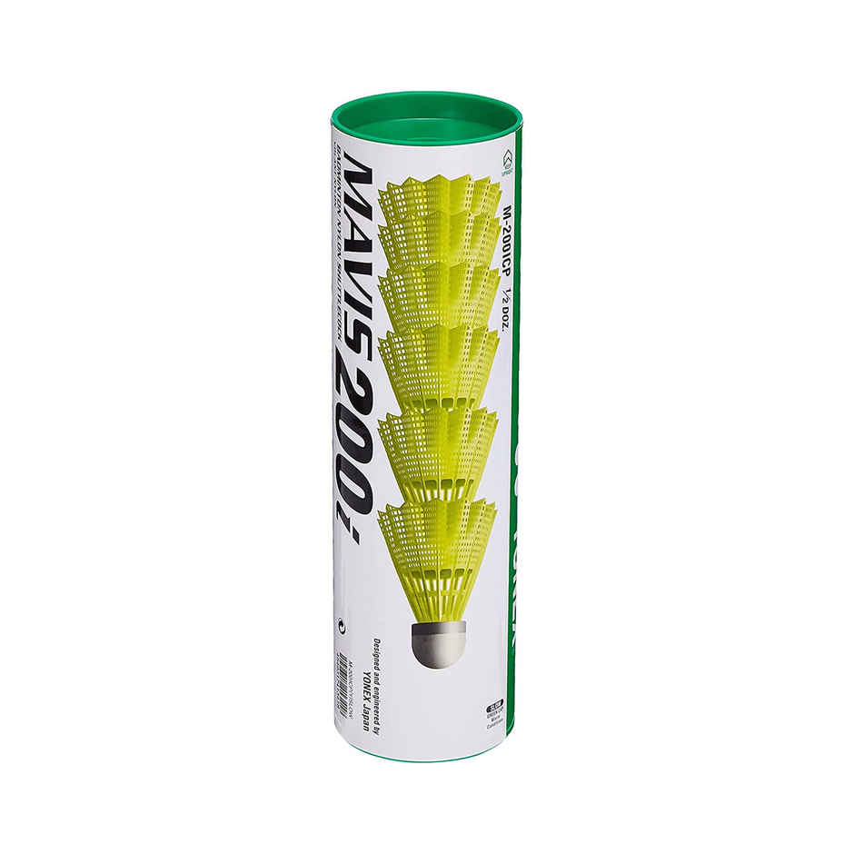 Yonex Mavis 200I Nylon Shuttle Cock Pack Of 6 (Yellow)