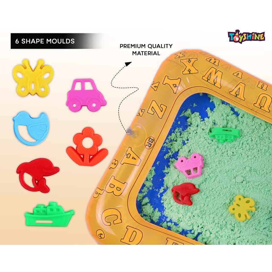 Toyshine Fantasy Activity Playset | 500 gm Sand With Inflatable Tray & 6 Moulds