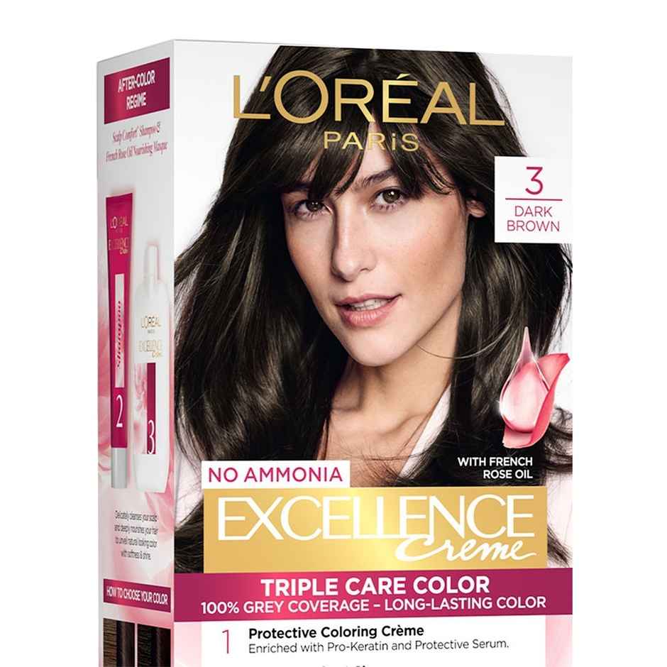 L'Oreal Paris Excellence Creme Hair Color, 3 Dark Brown