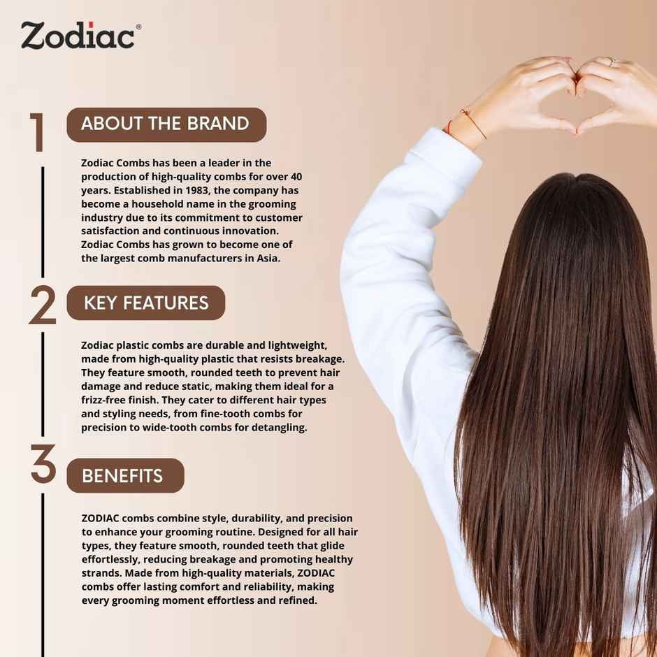 Zodiac Wide Tooth Comb | Brown