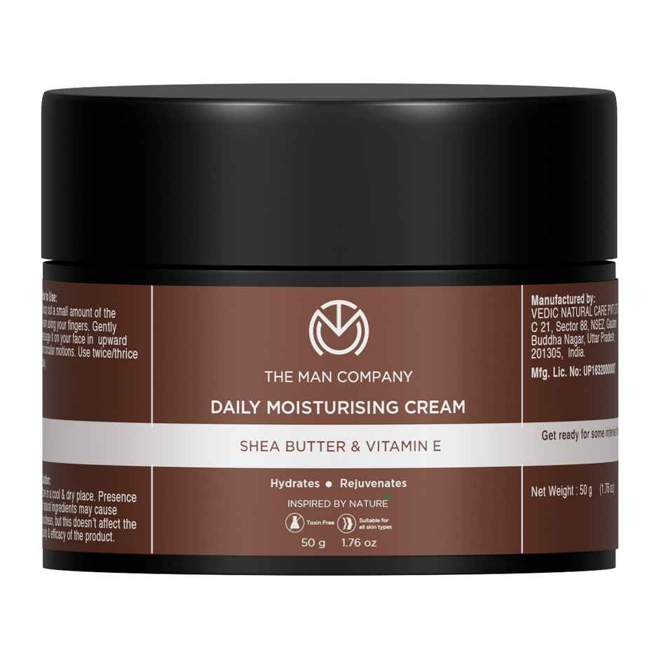 The Man Company Daily Moisturizing Cream (50gm) | Moisturizes & Hydrates with Shea Butter, Vitamin E & Coco Butter | Face Moisturizer For Men