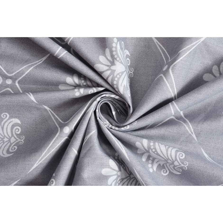 Florida Elastic Fitted Double Bed Cotton Bedsheet with 2 Pillow Cover | 240x275 cm Grey