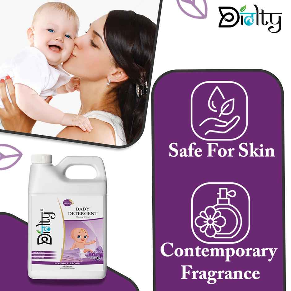 Diolty Baby Laundry Liquid Detergent Washing Liquid For Baby Clothes (Leaf Love) 5 l