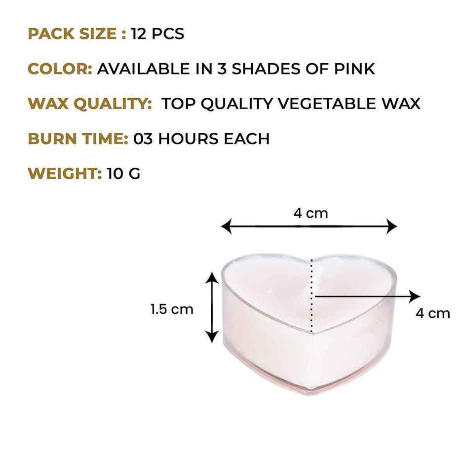 Heart Shaped Scented Tealight Candles | Pack of 12 | Ekam