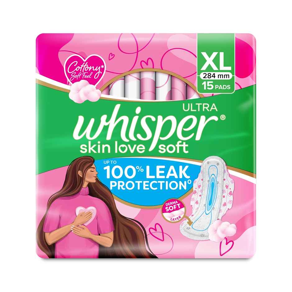 Whisper Ultra Soft Sanitary Pads | XL | 15 pcs Combo 