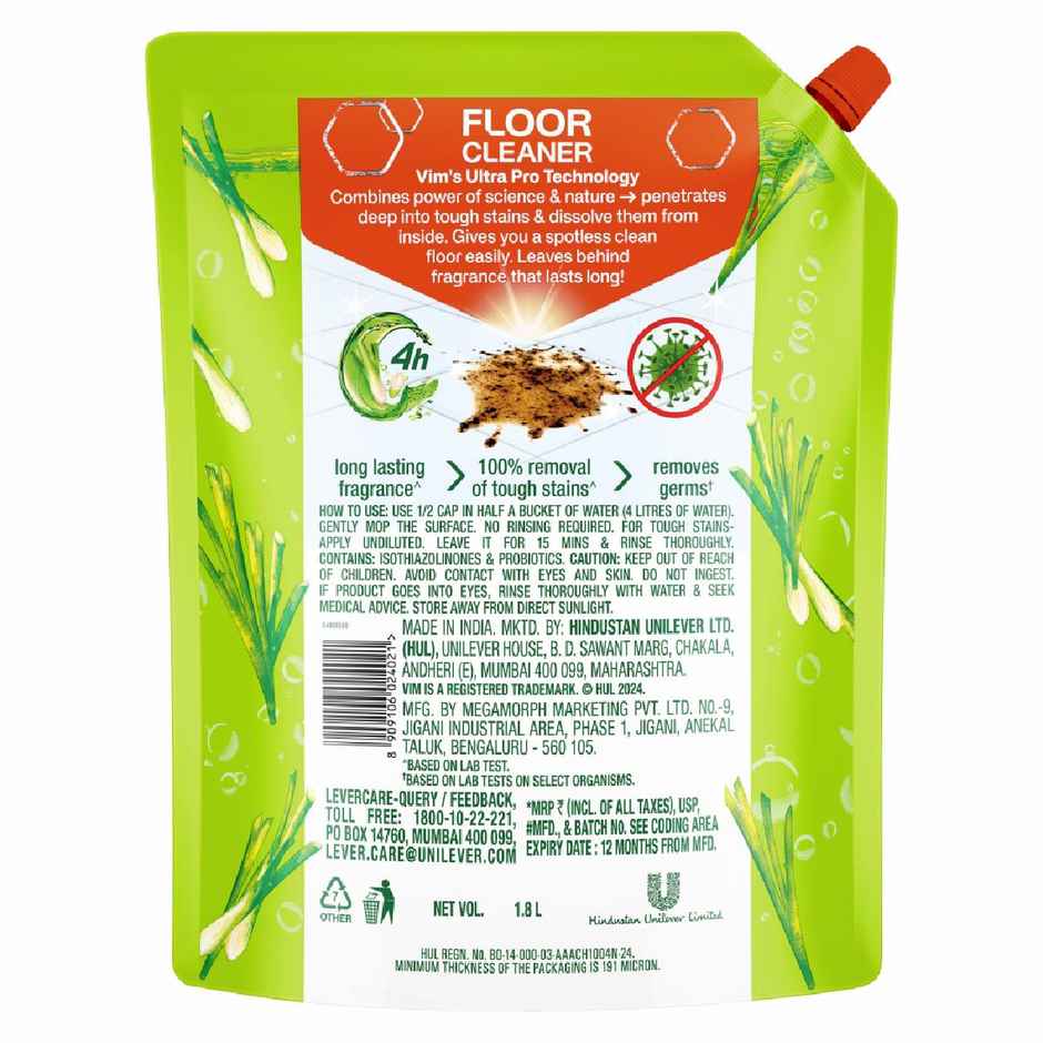 Vim Lemongrass Ultrapro Floor Cleaner | Pouch