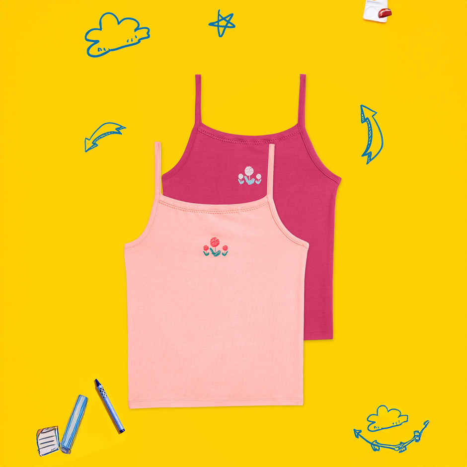 XY Life Slips for Girls, Tencel Modal, Antimicrobial - Dark Pink+Frost Pink | 9-10Y| Pack Of 2