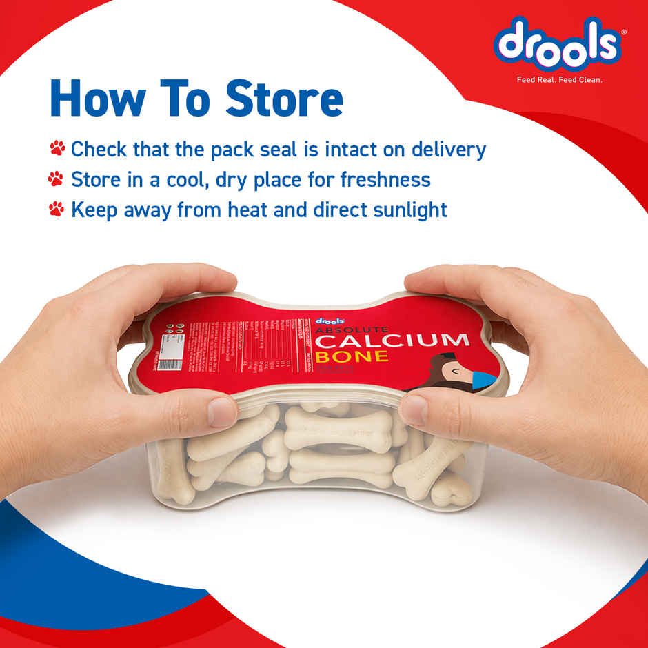 Drools Absolute Calcium Bone Jar, Dog Supplement - 40 pieces (600g)
