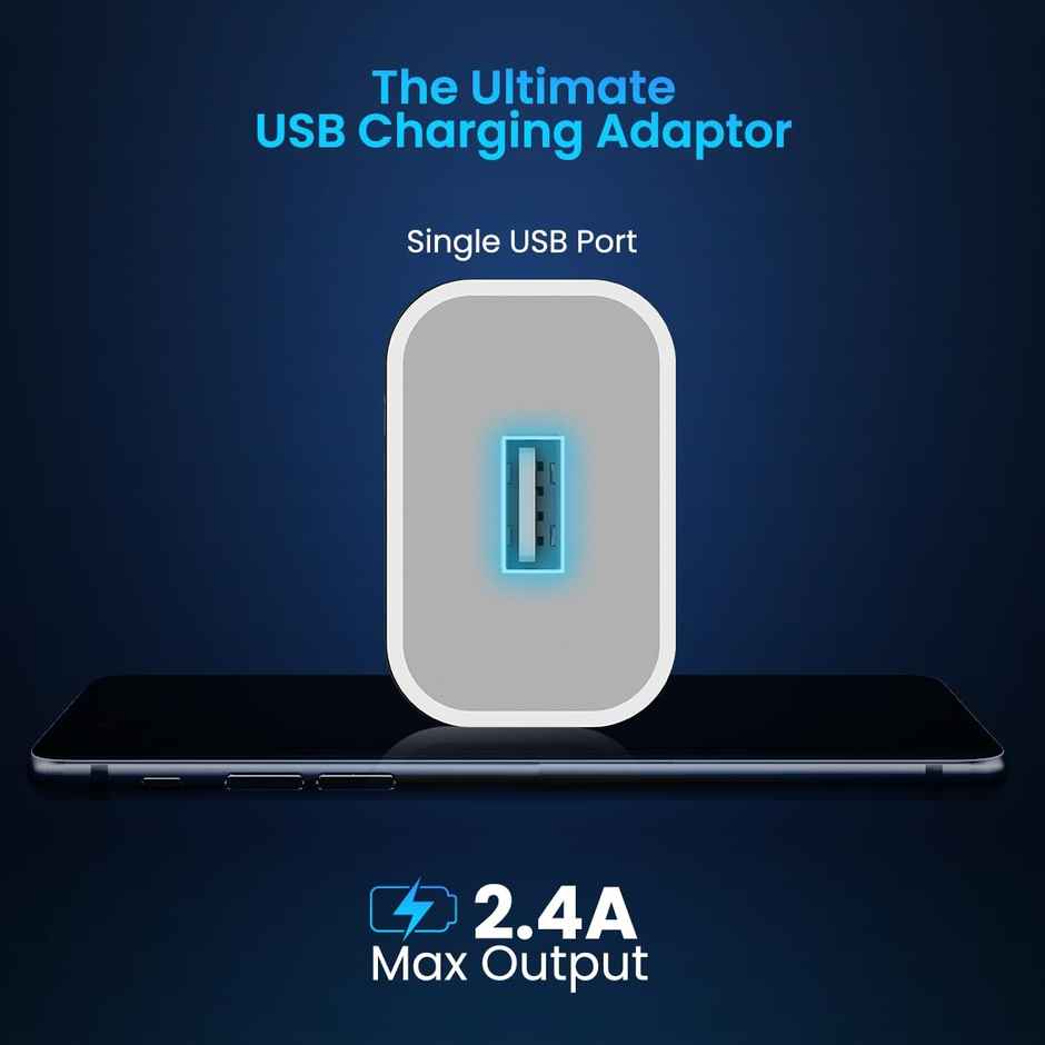 Portronics charging adpater (With USB port, 12W)