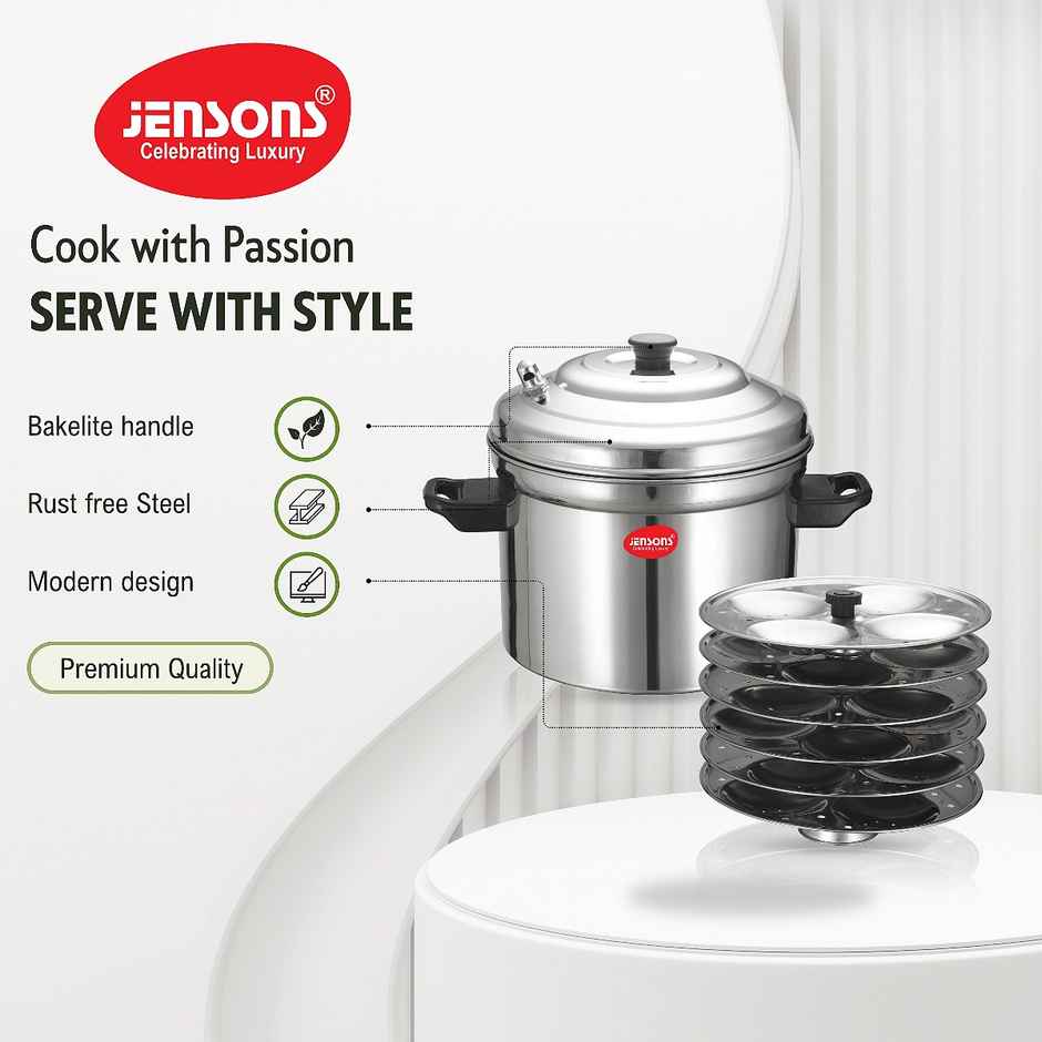 Jensons idly cooker with 24 idly Plate