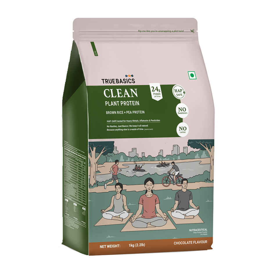 TrueBasics Clean Plant Protein Powder Brown Rice + Pea Protein (Chocolate)