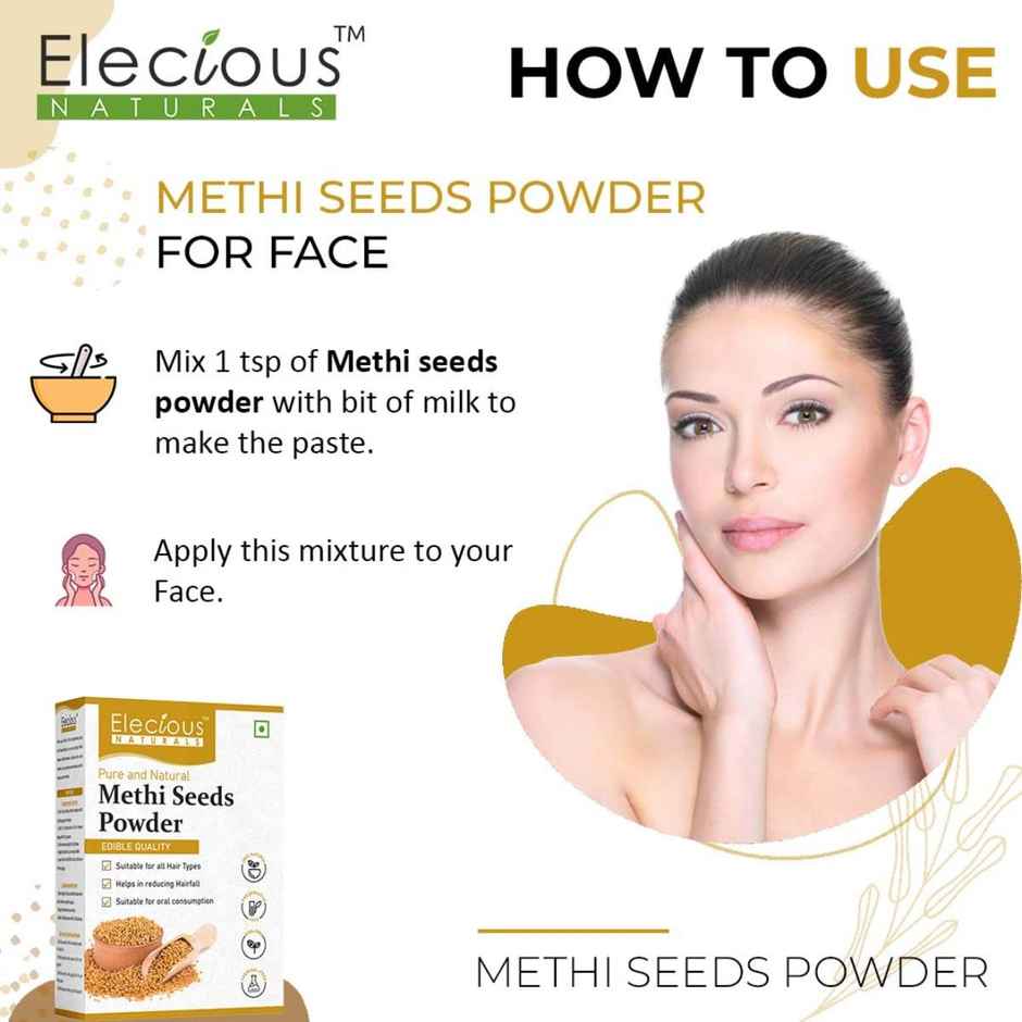 Elecious Methi Seed Powder For Hair Growth | Fenugreek Powder | 100% Pure and Natural