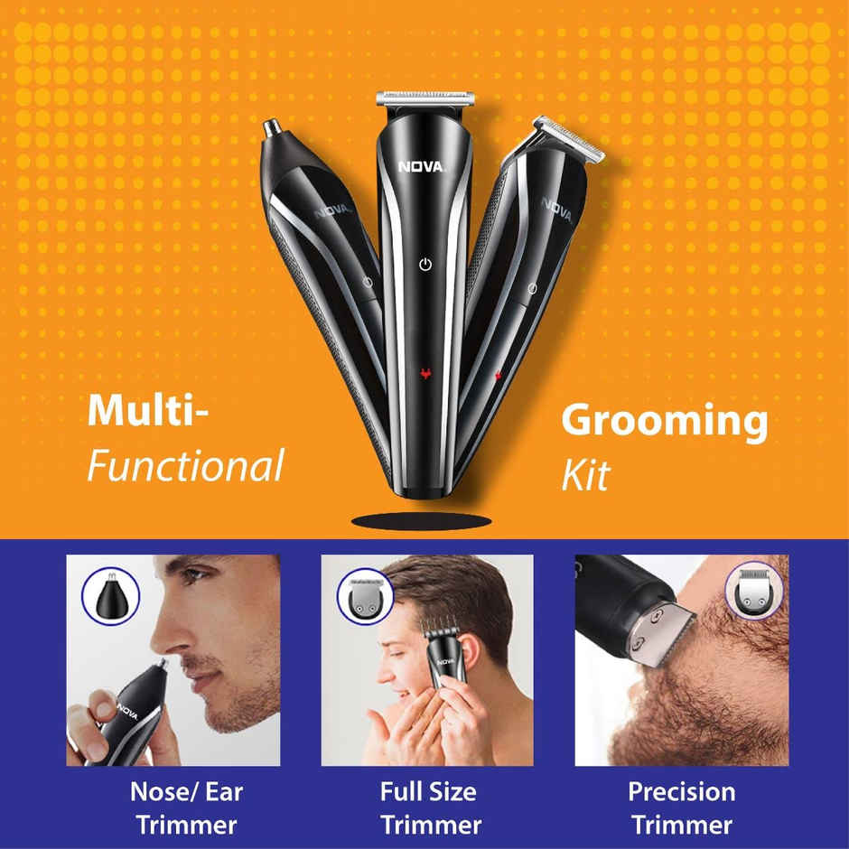 Nova Ng 1145/05 Trimmer 60 Min Runtime 9 Length Settings (Black, Silver)