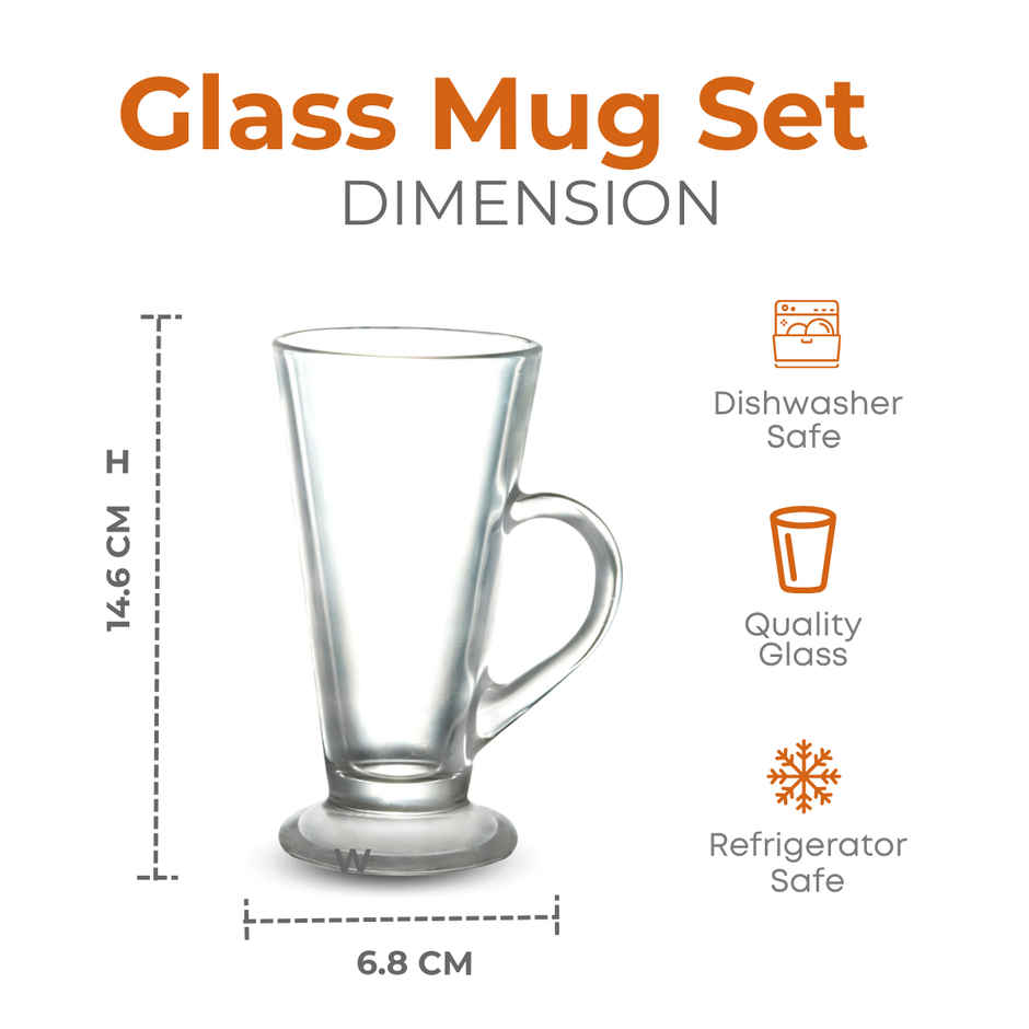 Yera Irish Coffee/Green Tea Mug Set - 6 pcs 225 ml (Each)