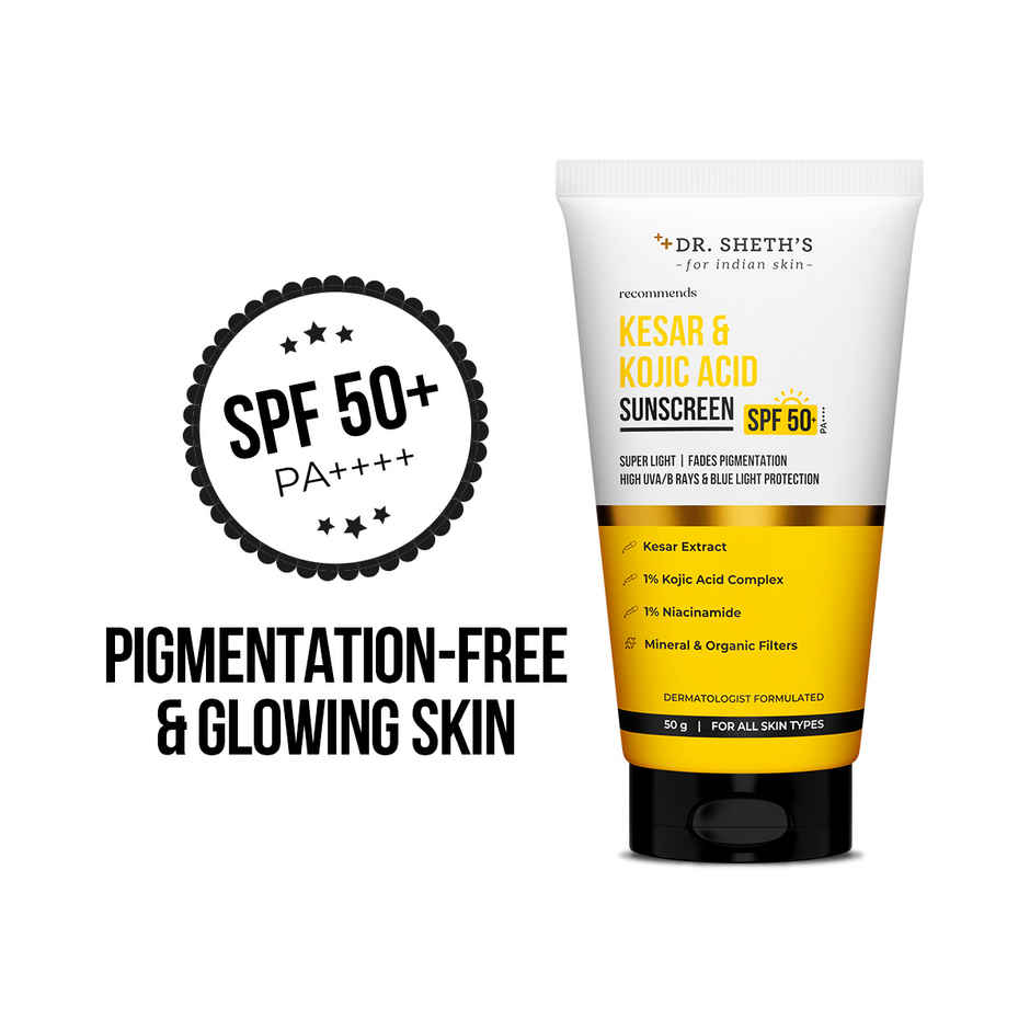 Dr. Sheth's Kesar & Kojic Acid Sunscreen | SPF 50+ PA++++
