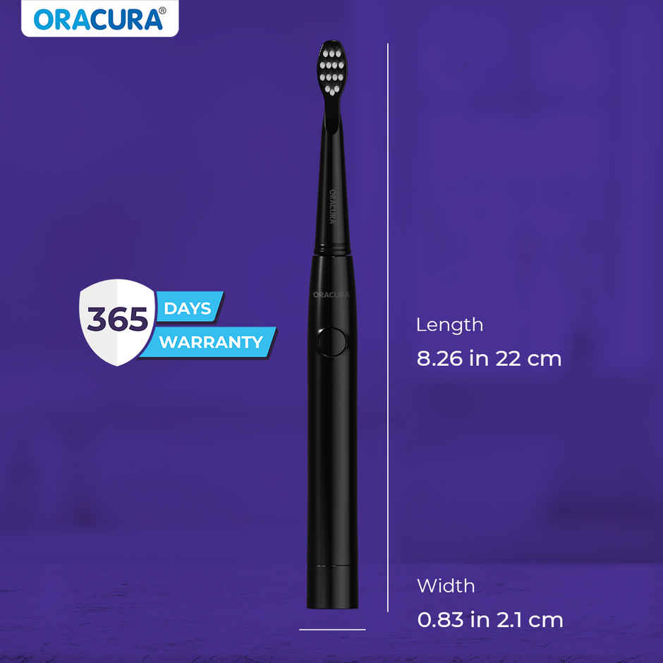 Oracura SB100BK Sonic Lite Battery Operated Electric Toothbrush | Black
