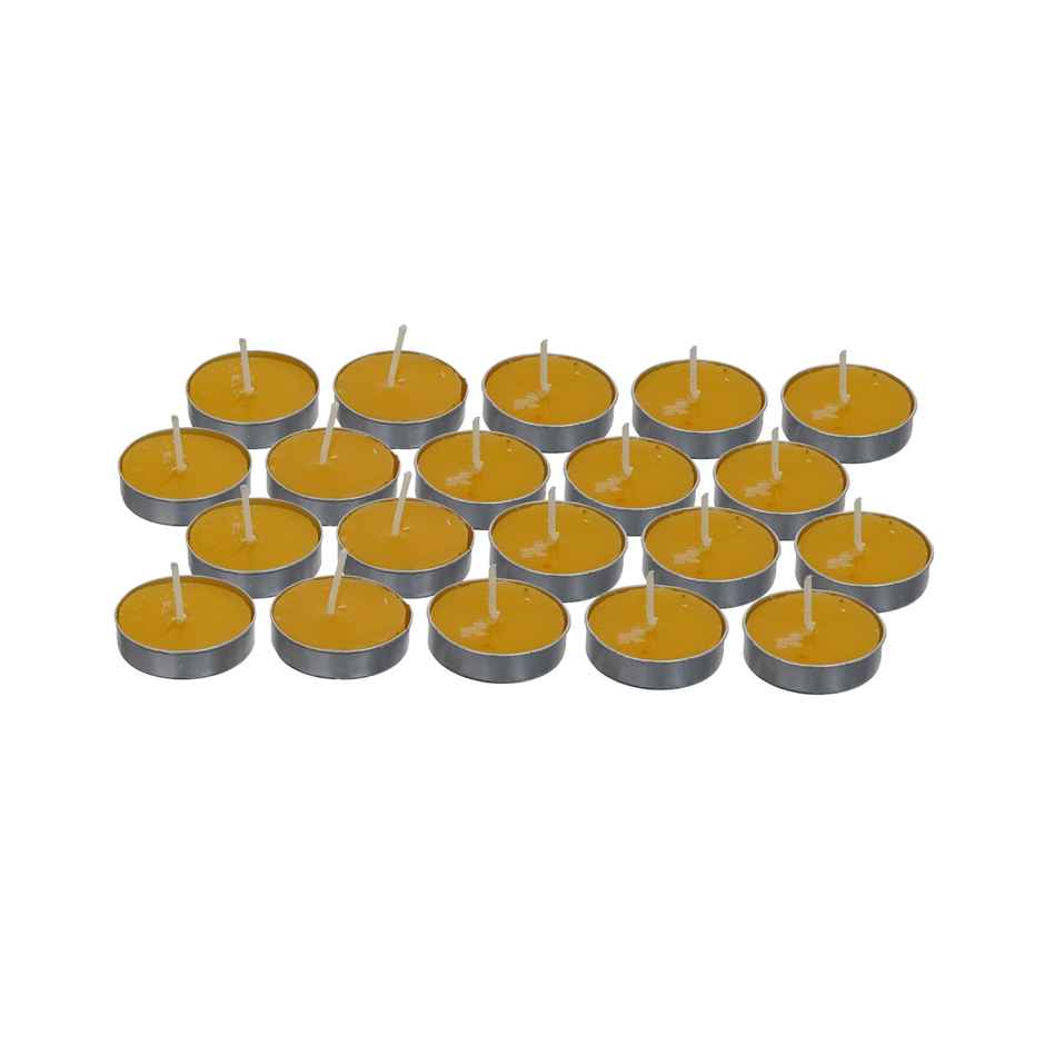 eCraftIndia Set Of 10 Lemon Scented Tea Light Candles