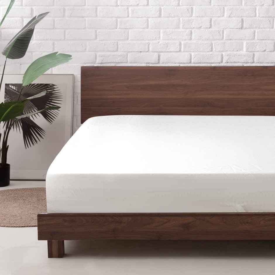 BAY6 White Terry Cotton 220 GSM Waterproof Mattress Protector For Single Size Bed