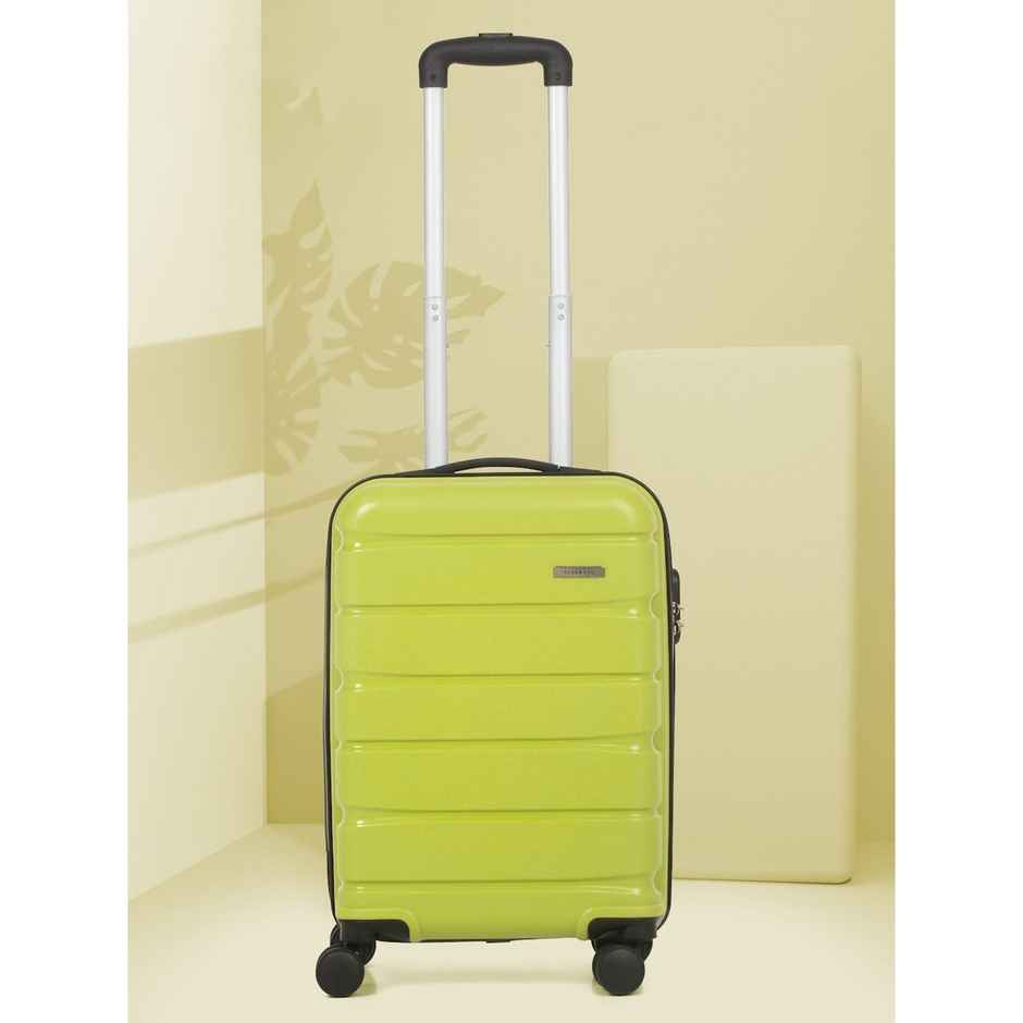 Teakwood Textured PP 32.2 L Retractable Trolley Bag | Lime Green - S