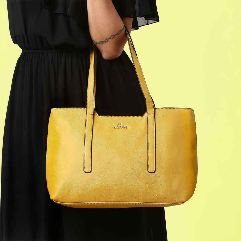 Lavie Women's Synthetic Leather Tote Bag | Medium | Ochre