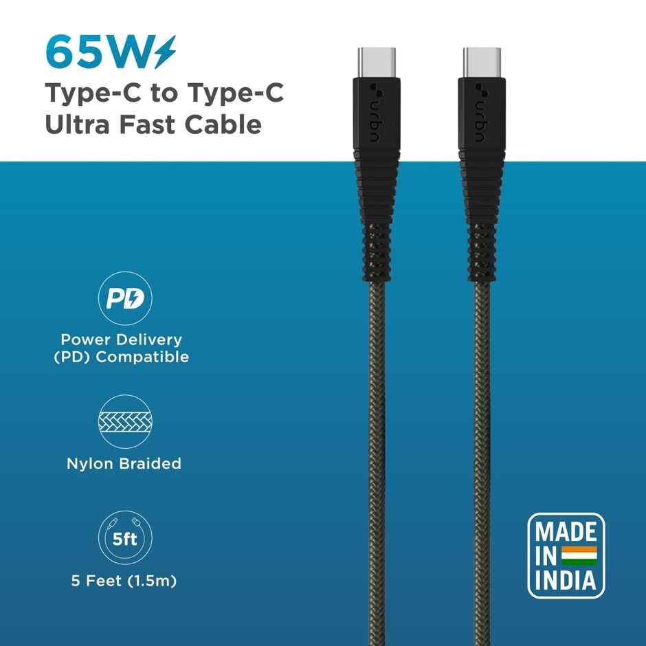URBN 65W Fast Charging USB Type-C to Type-C Cable - Camo