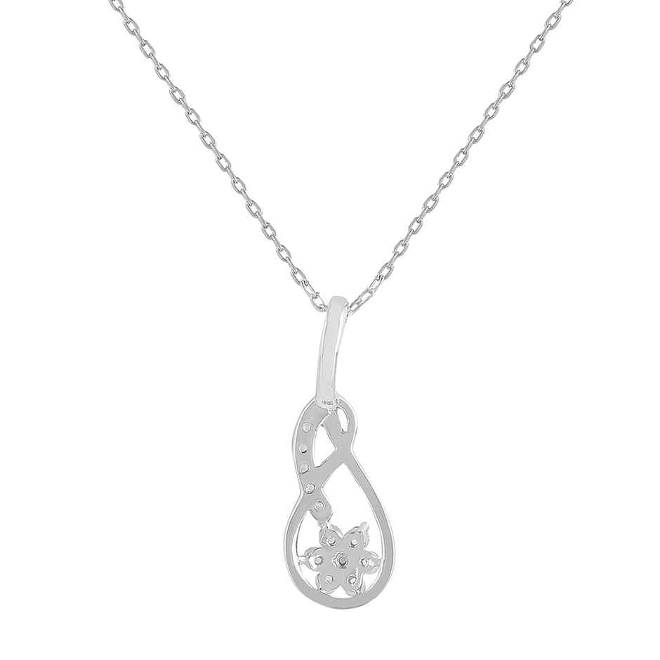 Voylla 925 Sterling Silver Cz Infinity Shaped Pendant With Chain