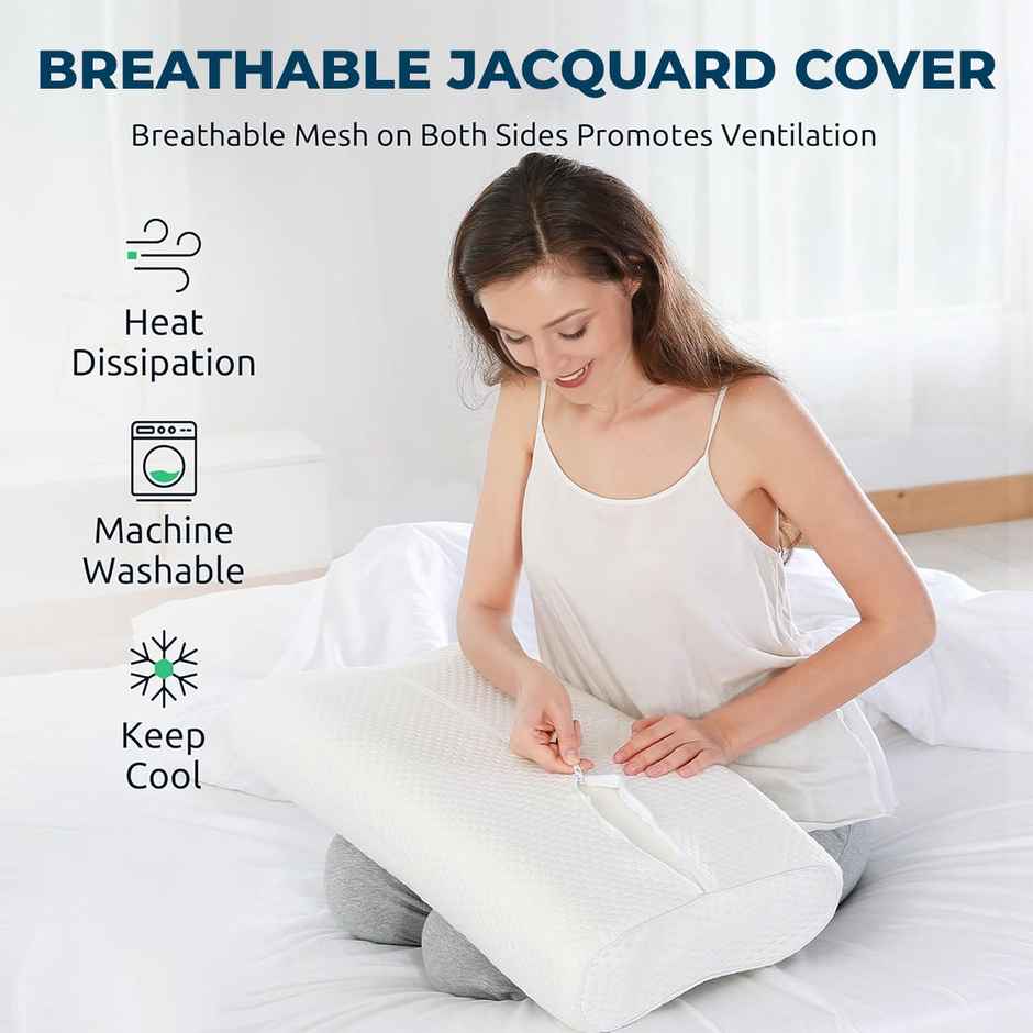 Trajectory Memory Foam Cervical Bed Pillow Orthopedic Contoured Neck Support Pillow