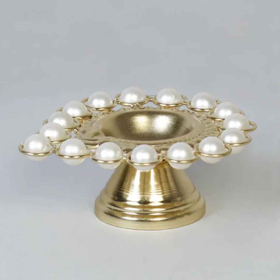 Pearl Diya for Decorations | Modern | Brass | Diya-Pooja | Urban Born