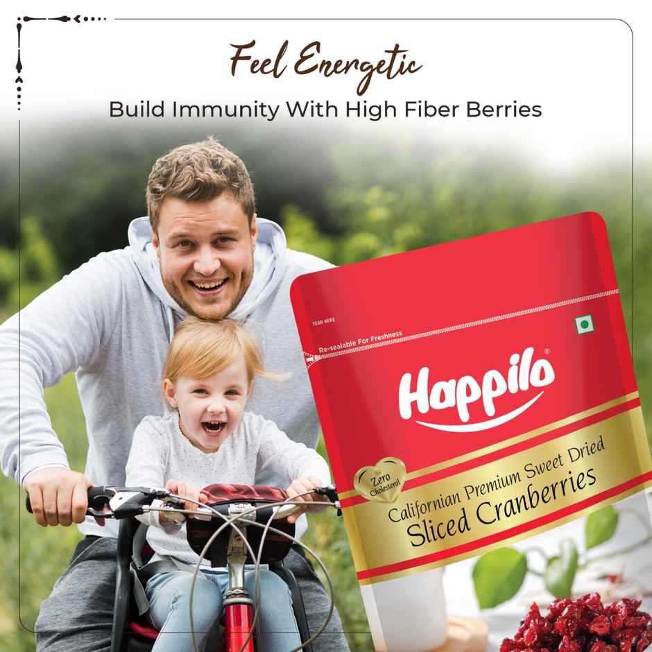 Happilo Premium Californian Dried and Sweet Sliced Cranberries