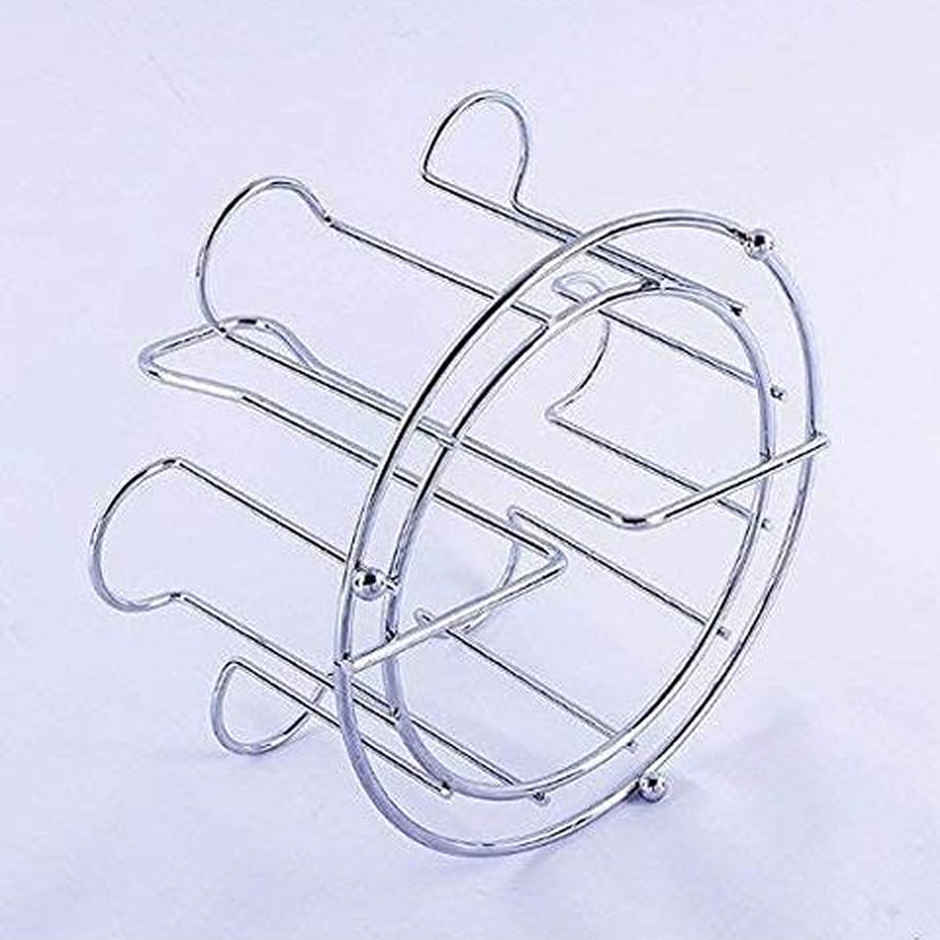 Clazkit Stainless Steel Glass Holder For 6 Glasses - Silver