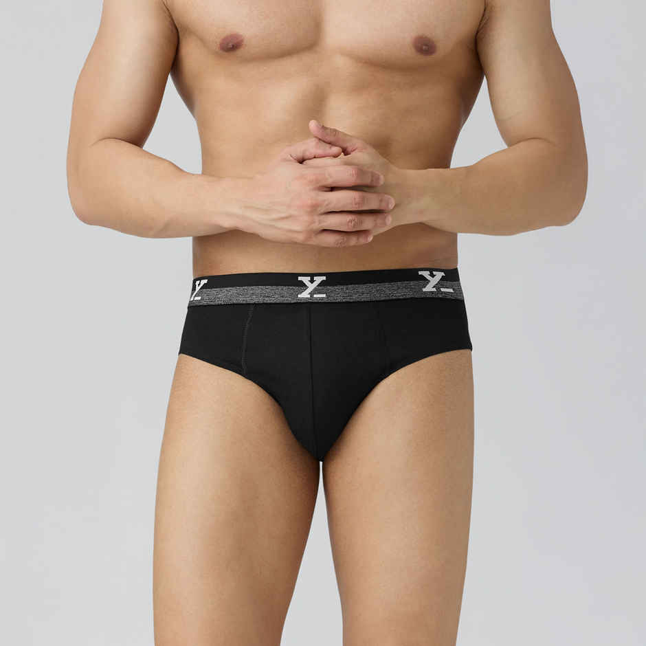 XYXX Men's Cotton Solid Briefs, Pack of 1, Jet Black| M
