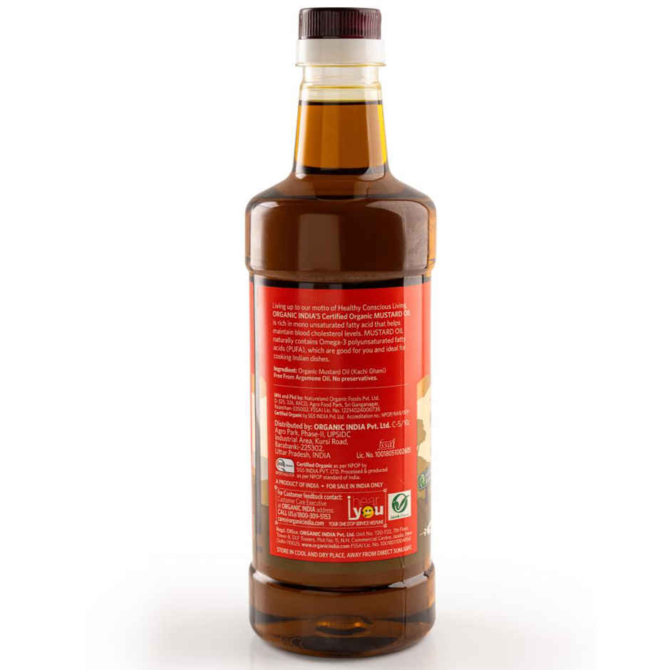 A TATA Product - Organic India Mustard Oil, Certified Organic, Lab Tested on 600+ Parameters