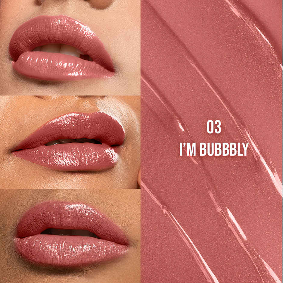Staze Gloss Lock 2-in-1 Liquid Lipstick + Clear Gloss | Transferproof  | 03 Im Bubbly | 7g