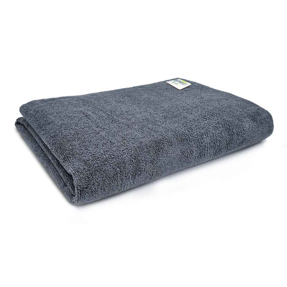 Softspun Microfiber Bath Towel (XL, 340 GSM, 70x140 cm, 1pc, Grey)