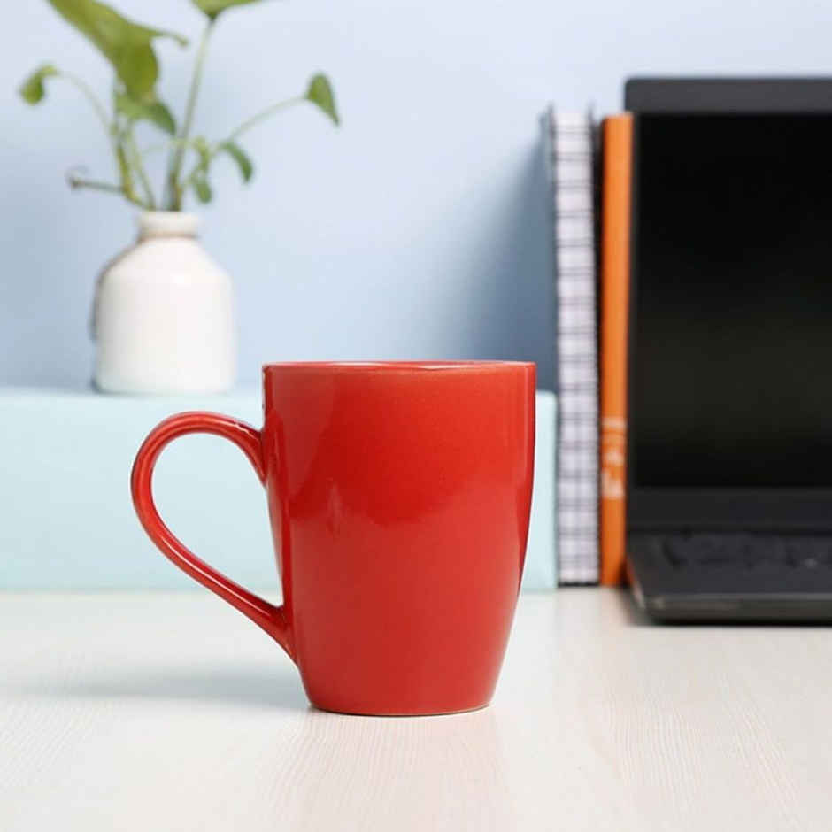 Homez it Ceramic Coffee Mug (250 ml, Red)(Box)