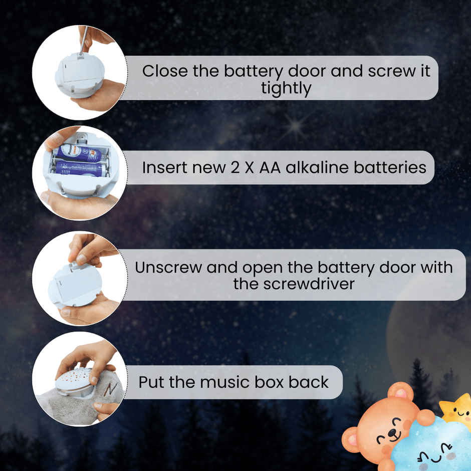 Toytales Grey Musical Toy | Electronic Toys | Star Projector | Perfect Soft Toy For Kids | Bedtime