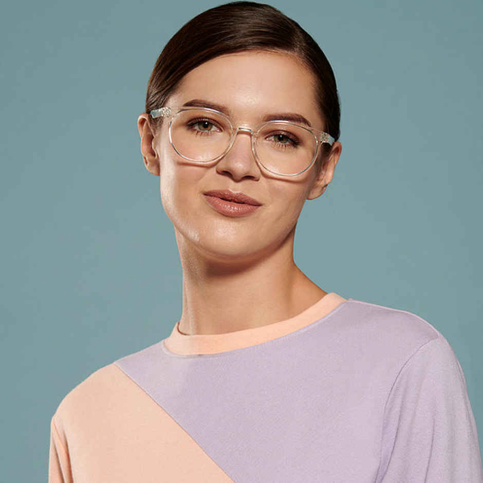 Lenskart Blu Unisex Solid Plastic Computer Glasses | Crystal Transparent - L